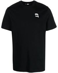 KARL LAGERFELD - Ikonik Patch Organic-Cotton T-Shirt - Lyst