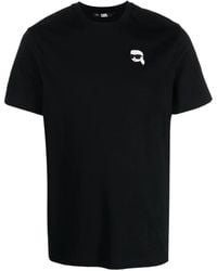 Karl Lagerfeld - Ikonik Patch T-Shirt Aus Bio-Baumwolle - Lyst