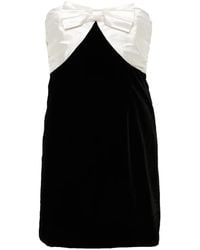 Alessandra Rich - Robe Courte En Velours À Détail De Nœud - Lyst