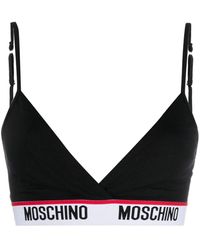 Moschino - Triangel-BH mit Logo-Print - Lyst