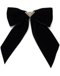 Prada - Velvet Bow Hair Clip - Lyst