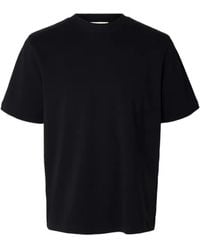 SELECTED - Short-Sleeve Cotton T-Shirt - Lyst