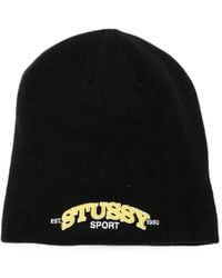 Stussy - Logo-Embroidered Beanie Hat - Lyst