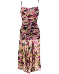 Pinko - Midi-jurk Met Bloemenprint - Lyst