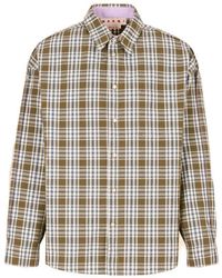 Marni - Compact Cotton Shirt With Checked Pattern - Lyst