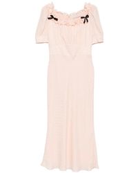 Alessandra Rich - Ruffled Silk-Jacquard Midi Dress - Lyst