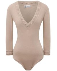 La Perla - Braid-Trimmed V-Neck Bodysuit - Lyst