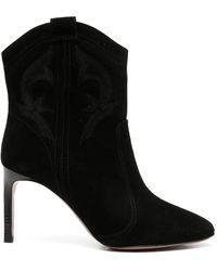 Ba&sh - Bottines D'Inspiration Western Caitlin En Daim À Broderies - Lyst