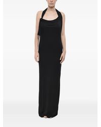 Saint Laurent - Halterneck Open-Back Maxi Dress - Lyst