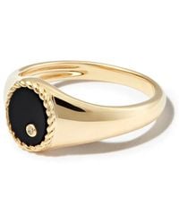 Yvonne Léon - 9Kt Onyx And Diamond Signet Ring - Lyst