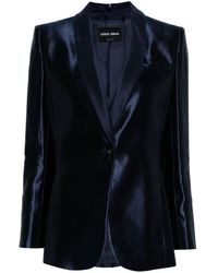 Giorgio Armani - Single-breasted Satin Blazer - Lyst