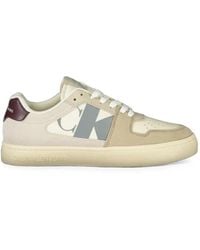 Calvin Klein - Monogram Suede-Panelled Sneakers - Lyst