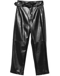 Twinset - Faux Leather Trousers With Belt - Lyst