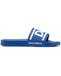 Dolce & Gabbana - Logo-print Detail Pool Slides - Lyst