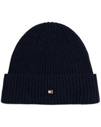 Tommy Hilfiger - Logo-Appliqué Ribbed Beanie - Lyst