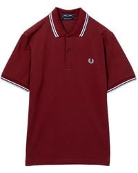 Fred Perry - Logo-Embroidered Tipped Collar Polo Shirt - Lyst