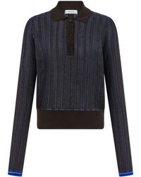 Ferragamo - Long-sleeve Knitted Polo Shirt - Lyst