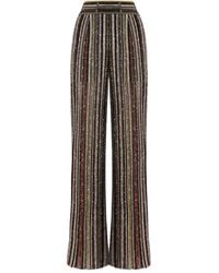 Missoni - Wide-Leg Striped Trousers With Textured Metallic Finish - Lyst