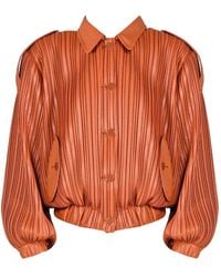 ROWEN ROSE - Pleated Bomber Jacket - Lyst