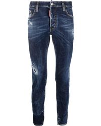 DSquared² - Slim-fit Distressed-effect Jeans - Lyst