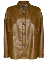 Elena Miro - Crinkled Button-Down Jacket - Lyst