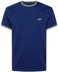 Fred Perry - Embroidered-Logo Twin-Tipped T-Shirt - Lyst