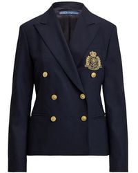 Polo Ralph Lauren - Double-Breasted Crest-Patch Blazer - Lyst