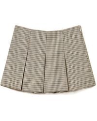 Twinset - Houndstooth Pleated Mini Skirt - Lyst