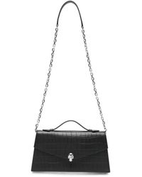 McQueen - Skull Crocodile-Effect Shoulder Bag - Lyst