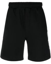 Helmut Lang - Logo-Print Cotton Track Shorts - Lyst