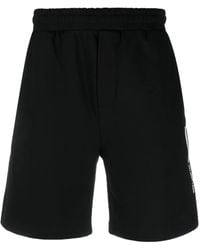 Helmut Lang - Logo-Print Cotton Track Shorts - Lyst