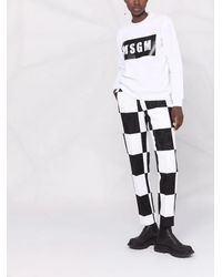 MSGM - Logo-Print Crew Neck Sweatshirt - Lyst