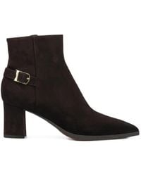 Santoni - Buckle-Detail Pointed-Toe Ankle Boots - Lyst