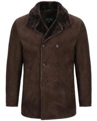 Aspesi - Veste En Daim À Boutonnière Croisée - Lyst