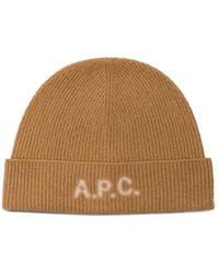 A.P.C. - Logo-Embroidered Wool Beanie - Lyst