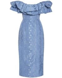 Markarian - Pollyanna Ruffled Off-The-Shoulder Midi Dress - Lyst