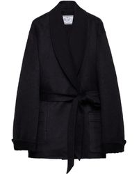 Prada - ショールカラー ベルテッド コート - Lyst