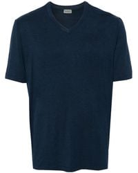 Hanro - Meliertes T-Shirt Mit V-Ausschnitt - Lyst