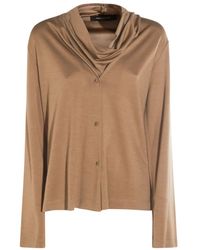 Fabiana Filippi - Cowl-Neck Button Shirt - Lyst