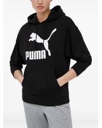 PUMA - Logo-Print Drawstring Hoodie - Lyst
