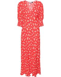RIXO London - Zadie Floral-print Midi Dress - Lyst