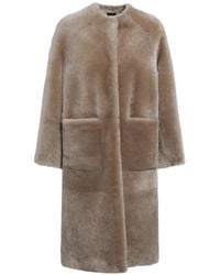 Blancha - Patch-Pocket Collarless Coat - Lyst