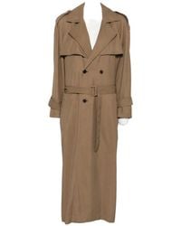 Saint Laurent - Double-Breasted Belted Trench Coat - Lyst