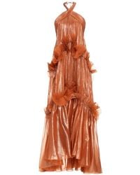 Maria Lucia Hohan - Ruffled Metallic-Effect Maxi Dress - Lyst