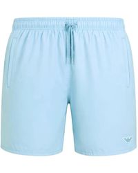 Emporio Armani - Logo-Patch Drawstring Swim Shorts - Lyst