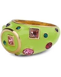 Moi Meme Milano - Crystal-Embellished Enamelled Ring - Lyst