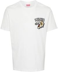KENZO - T-shirt Aus Baumwolljersey Mit Stickerei - Lyst
