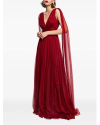 chinese dress ladies Ali Deep Pasture Draped Silk Maxi Dress