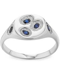 Bleue Burnham - Mini Oval Chloroplast Signet Ring - Lyst