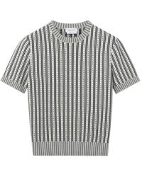 McQueen - Haut En Maille À Rayures Ivoire/Marine - Lyst